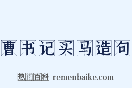 曹书记买马造句是什么意思的图片